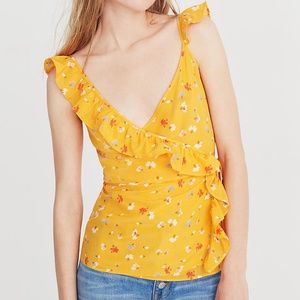 Madewell: Silk Wrap Cami Top in Painted Carnations